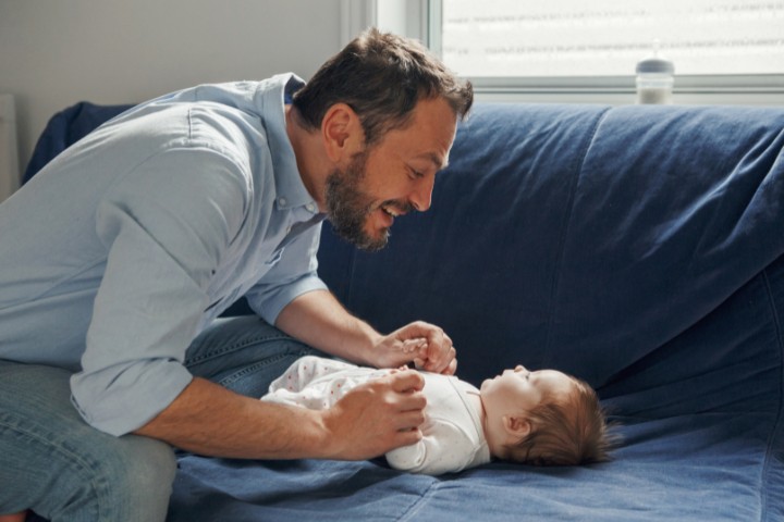 Regular newborn speech exposure through daily play