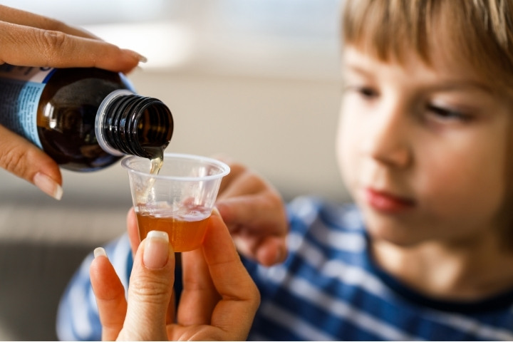 Medication administration discussed during pediatric telehealth visit